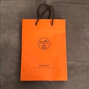 Hermès shopping bag with brown ribbon